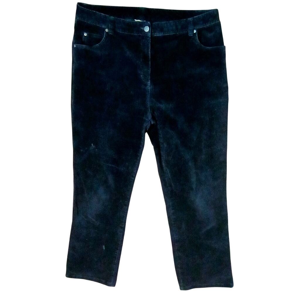 Woolrich Women 12 Black Corduroy Straight Leg Stretch Corduroy Pants